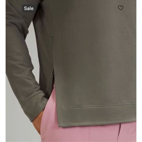 Lululemon Sweater Men  Pullover City Sweat Crew Size Large Zip Stretch - Picture 4 of 6